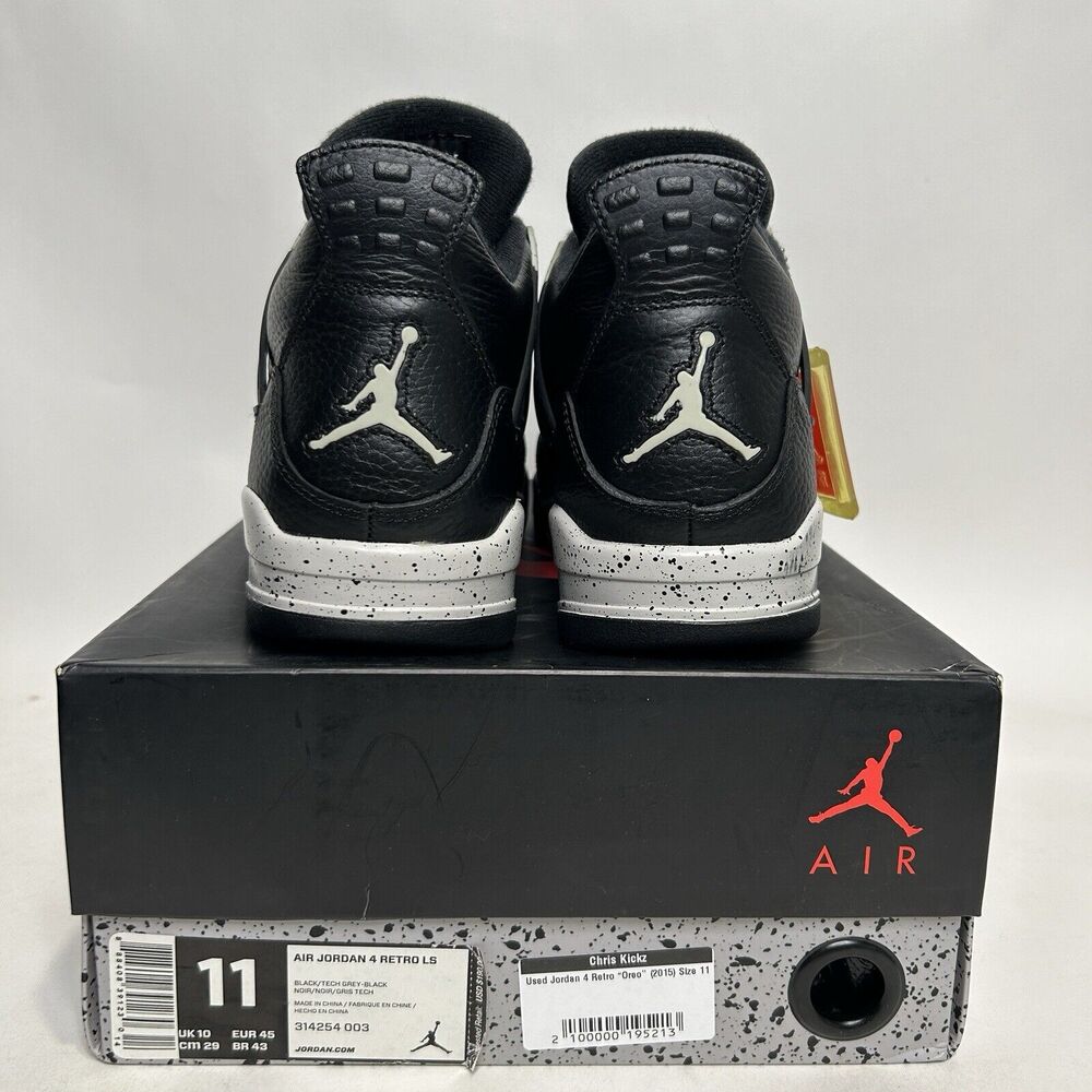 Nike Shoes Air Jordan 4 Retro Men's LS “Black Oreo” 2024 - Picture 5 of 9